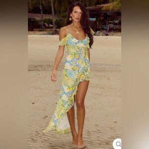 yellow halter dress maxi Shona Joy La Lune Ruched Halter Maxi Dress in Yellow
